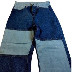 Shein Two-Tone Patchwork Blue Jeans - Women's Size L - Stylish!